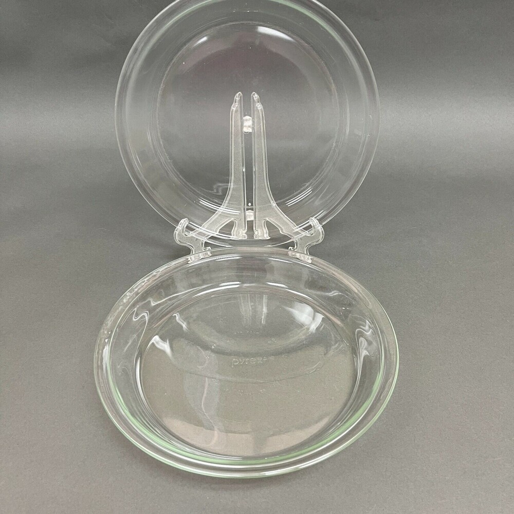Pyrex 209 Clear Glass Pie Plates Dishes Baking 9 7/8"‎ Lot of 2